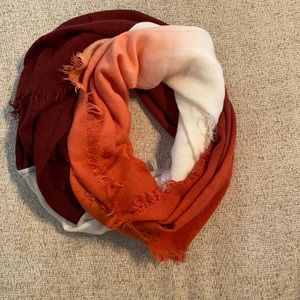 EUC - Michael Stars Cream/Red Ombré infinity scarf